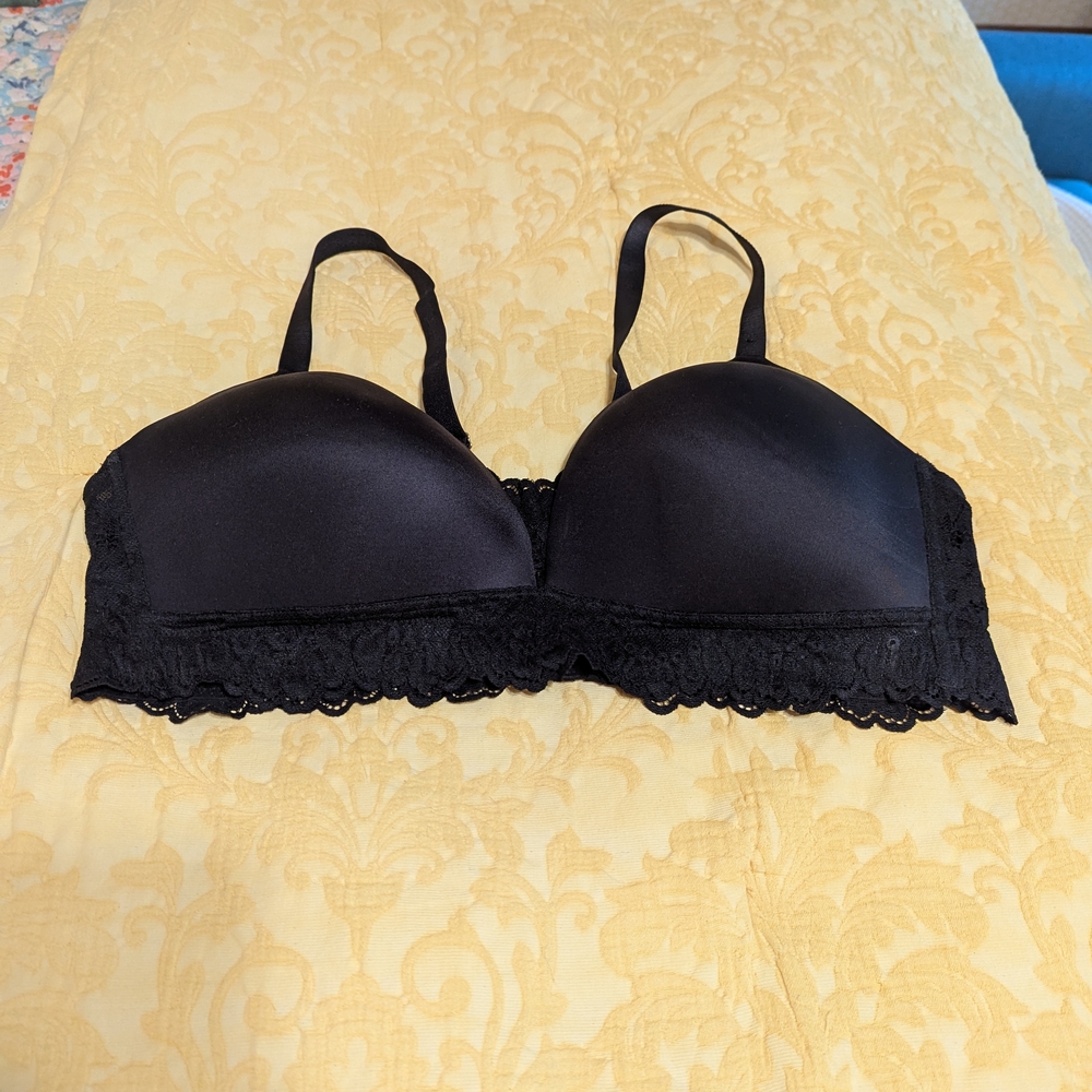 City Chic Black Lace Accent Bra